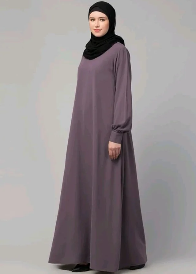 Muslim Closet� Women's Inner Abaya Dress With Cuff Sleeves And Side Pocket Made in Nida Matte Fabric
- Voilet