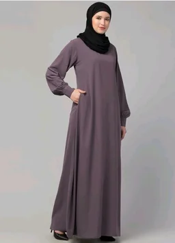 Muslim Closet� Women's Inner Abaya Dress With Cuff Sleeves And Side Pocket Made in Nida Matte Fabric
- Voilet