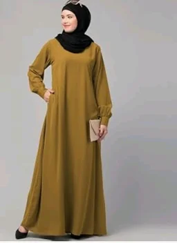Muslim Closet� Women's Inner Abaya Dress With Cuff Sleeves And Side Pocket Made in Nida Matte Fabric
- Mustard