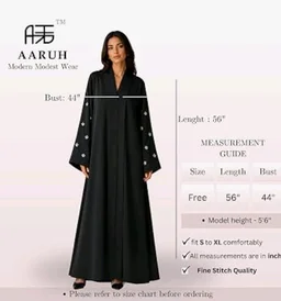 Women's kimono Abaya with Floral Embroidery
petal abaya
- M, Black