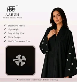 Women's kimono Abaya with Floral Embroidery
petal abaya
- M, Black