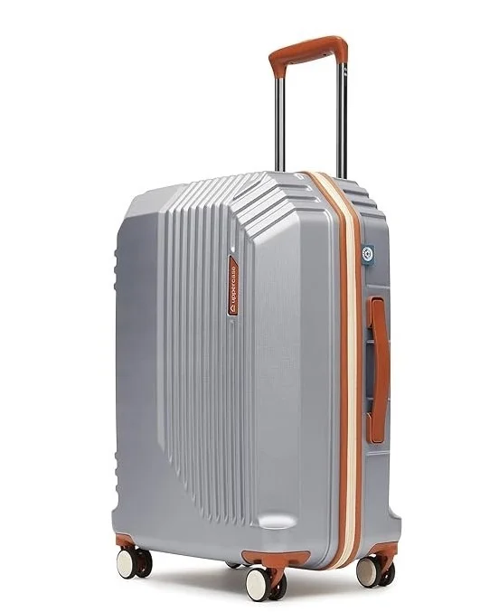 uppercase Vector(Medium) 65cm, Check-in Sustainable Trolley Bag, Hardsided Anti-Scratch 8 Wheel Double Spinner Luggage, TSA Lock & Anti-Theft Zippers, Suitcase for Unisex, 2000 Days Warranty(Silver)