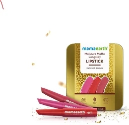 mamaearth Mamaearth Moisture Matte Long Stay Lipstick Minis Gift Set - Bright and Bold | 8 Hour Moisture Lock | Up to 12-Hour Long Stay | Smudge Proof | Travel-Friendly| Gifting For Valentine's Day, Birthday, Anniversary & Special Occasions | Rakhi Gift for Sister | Premium Gift Pack Visit the Mamaearth Store