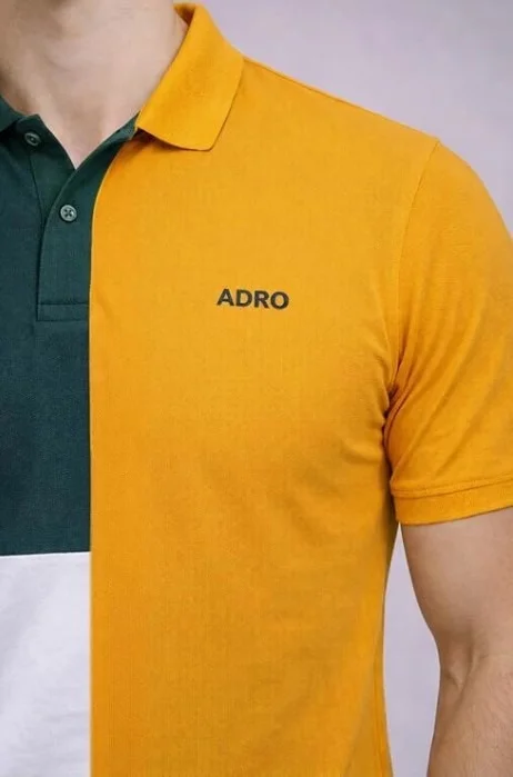 ADRO Multicolour Polo T Shirt | 100% Cotton Mens Polo Tshirt | Regular Fit Half Sleeve Cut & Sew Polo T-Shirt for Men