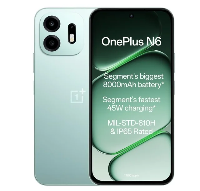 OnePlus N6 | 6GB+128GB | Fresh Mint | Segment's Biggest 8000mAh Battery | Segment's Fastest 45W Charging | 60-Month Smoothness | Smooth 120Hz Display | 50MP Camera | Military-Grade Durability