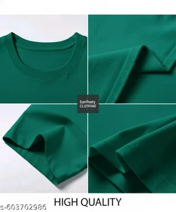 Eenfnety ™ Men Fashion Cotton Blend T-Shirt | Men Half Sleeve Casual Regular Fit T Shirt | Stylish Trendy Solid Men Mandarin Collar Hlaf Sleeves Combo T-Shirt for Men | Laple collar t-shirt - XS,S,M, Emerald Green