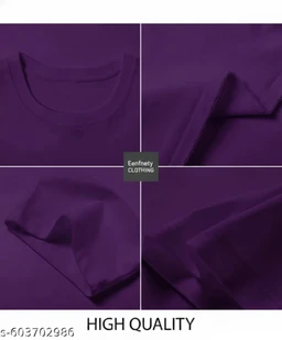 Eenfnety ™ Men Fashion Cotton Blend T-Shirt | Men Half Sleeve Casual Regular Fit T Shirt | Stylish Trendy Solid Men Mandarin Collar Hlaf Sleeves Combo T-Shirt for Men | Laple collar t-shirt - XS,S,M, Violet
