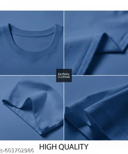 Eenfnety ™ Men Fashion Cotton Blend T-Shirt | Men Half Sleeve Casual Regular Fit T Shirt | Stylish Trendy Solid Men Mandarin Collar Hlaf Sleeves Combo T-Shirt for Men | Laple collar t-shirt - XS,S,M, Jeans Blue