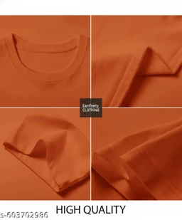 Eenfnety ™ Men Fashion Cotton Blend T-Shirt | Men Half Sleeve Casual Regular Fit T Shirt | Stylish Trendy Solid Men Mandarin Collar Hlaf Sleeves Combo T-Shirt for Men | Laple collar t-shirt - XS,S,M, Terracotta