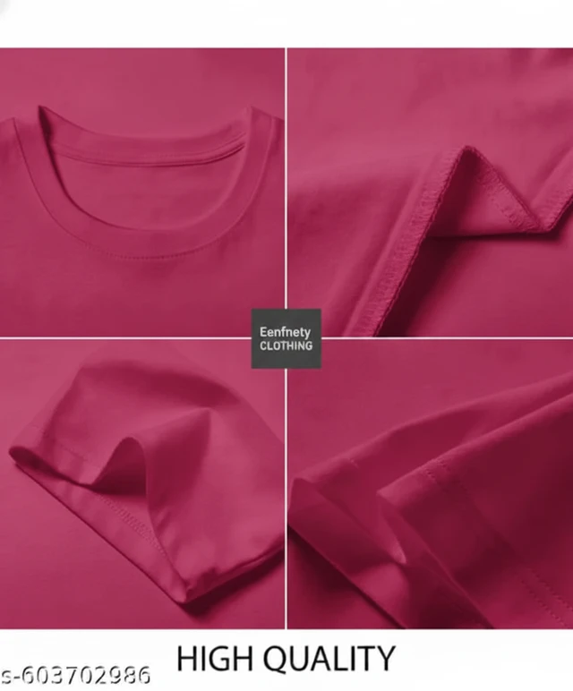 Eenfnety ™ Men Fashion Cotton Blend T-Shirt | Men Half Sleeve Casual Regular Fit T Shirt | Stylish Trendy Solid Men Mandarin Collar Hlaf Sleeves Combo T-Shirt for Men | Laple collar t-shirt - XS,S,M, Pink