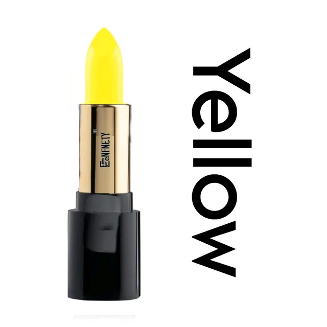 Eenfnety ™ Lipstick PCENFLS001 Black Lipstick With Glossy Payoff - Long Lasting Nourishment, Enriched With Vitamin E & Jojoba Oil - Vegan & Paraben Free - Yellow