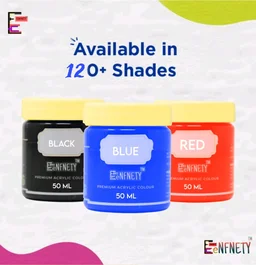 Eenfnety ™ Paints PCENFP0001 Black 50 ml High Gloss Finish Paint for Interior Exterior Metal & Wood Surfaces with Fast Drying Anti-Rust & Complete Coverage . - 50 Ml, Black