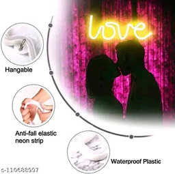 BM Love PCENFAP022 Neon Led Light Sign for Love Room Decoration Accessory, Table Decoration, Gifts, Night Light with (USB+Battery)(WARM WHITE) || Love light lamp || Love Neon Lights || Love Lighting gift ||Love Lights || Love Neon Light