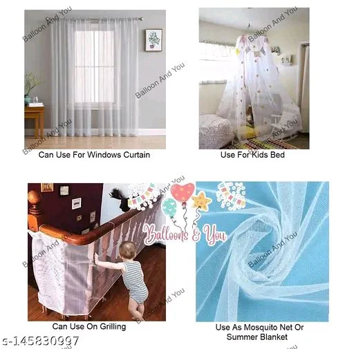 White PCENFAP028 Net Curtain With Led Light Happy Birthday Decoration Kit Combo (29pcs) With White Net Cloth (1pc) Led Light (1pc) Happy Birthday banner (1 set) Metallic Balloons & Ribbon for Boy - Design 5