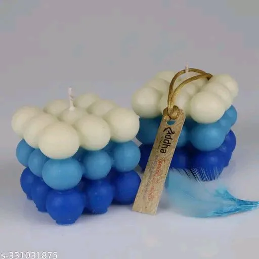 Pure PCENFAP030 Soy Wax Candles| Smokeless Candles| Scented Candles| 3X3 Bubble Candle|White & Pink Color| Set Of 2
- Blue