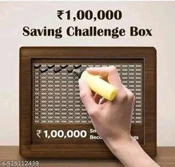 Wooden PCENFAP039 Moneyy Saving Boxx | Cash Saver Mxoney Boxx with Counting Target | ₹1,00,000 Savings Challenge Piggy Bank | Coin & Cash Bank for Boys, Girls and Adult | Durable & Eco-Friendly