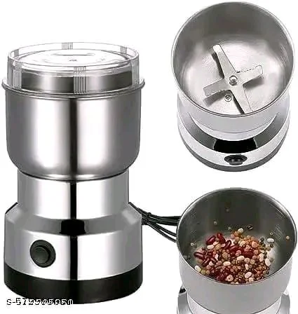 Spice Grinder PCENFAP043 Portable -Electric Grain Mill Grinder Stainless Steel Dry Grain Spices Cereals Seasonings Coffee Bean Grinder Machine (Pack