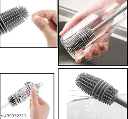 Brush/ PCENFAP047 cleaning brush/ silicon brush/ bottle cleaner/ bottle brush/silicon brush/ glass cleaning brush/ utensils cleaner/ flexible brush/ anti germ cleaning brush pack of 2