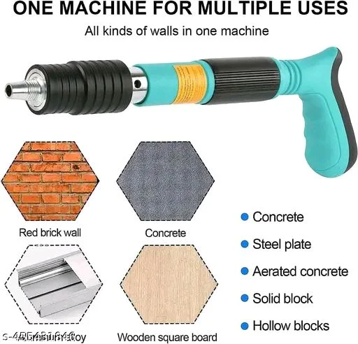 NEELPHARM PCENF5332 Multipurpose Manual Steel Nail Gun With 12 Nails, Nail Wall Fastening Tool For Cement Wall, Portable Mini Nail Shooting Machine Home DIY Woodworking (Pack Of 1) (Nail Gun)