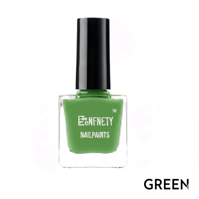 Eenfnety ™ Nailpaints PCENFNP001 for Women | Long Lasting Nail Polish for Women Girls, Gel Nailpaint Combo, Glossy Finish Nailpolish Combo, Vegan, Non-Toxic, Chip Resistant, 10ml - Green