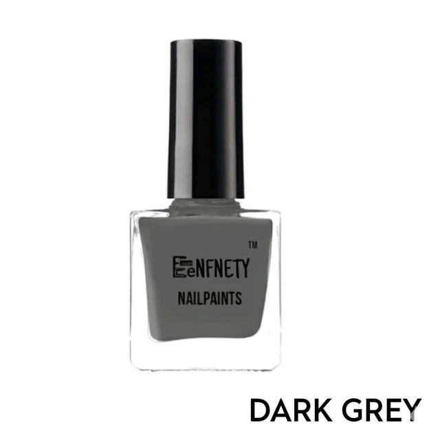 Eenfnety ™ Nailpaints PCENFNP001 for Women | Long Lasting Nail Polish for Women Girls, Gel Nailpaint Combo, Glossy Finish Nailpolish Combo, Vegan, Non-Toxic, Chip Resistant, 10ml - Dark gray