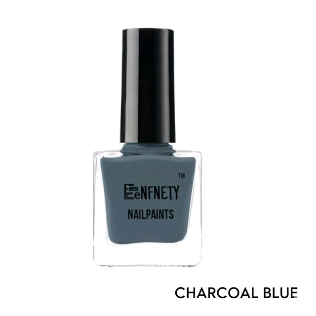 Eenfnety ™ Nailpaints PCENFNP001 for Women | Long Lasting Nail Polish for Women Girls, Gel Nailpaint Combo, Glossy Finish Nailpolish Combo, Vegan, Non-Toxic, Chip Resistant, 10ml - charcoal blue