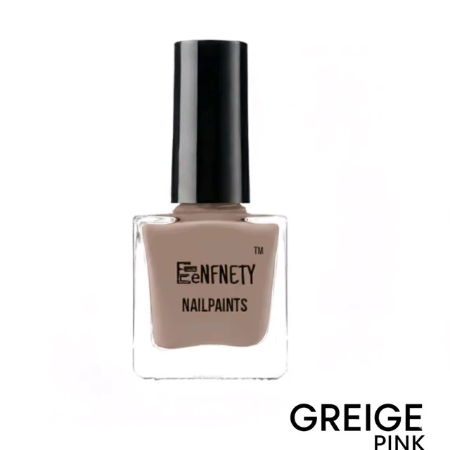Eenfnety ™ Nailpaints PCENFNP001 for Women | Long Lasting Nail Polish for Women Girls, Gel Nailpaint Combo, Glossy Finish Nailpolish Combo, Vegan, Non-Toxic, Chip Resistant, 10ml - Griege Pink