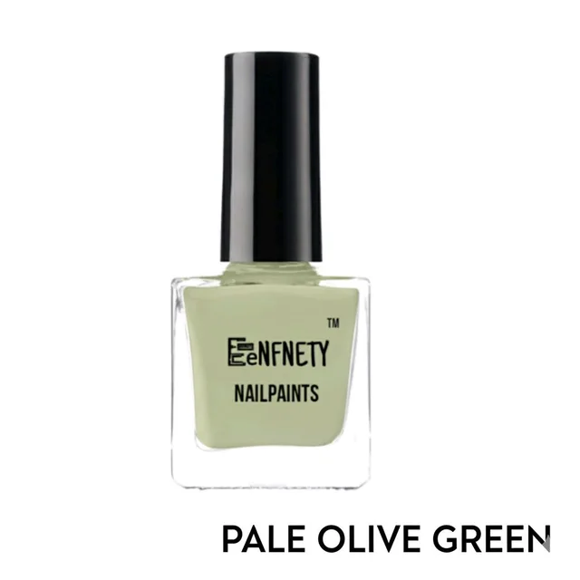 Eenfnety ™ Nailpaints PCENFNP001 for Women | Long Lasting Nail Polish for Women Girls, Gel Nailpaint Combo, Glossy Finish Nailpolish Combo, Vegan, Non-Toxic, Chip Resistant, 10ml - Pale Olive Green