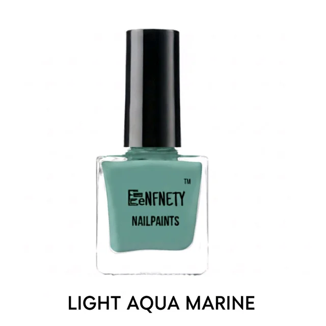 Eenfnety ™ Nailpaints PCENFNP001 for Women | Long Lasting Nail Polish for Women Girls, Gel Nailpaint Combo, Glossy Finish Nailpolish Combo, Vegan, Non-Toxic, Chip Resistant, 10ml - Light Aqua Marine