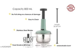 1100 ML PCENFAP051 Extra Large Quick & Powerful Hand Held Food Push Chopper to Chop & Cut Fruits, Vegetables, Herbs, Onions for Salsa, Salad, Pesto,