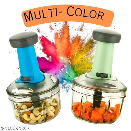 1100 ML PCENFAP051 Extra Large Quick & Powerful Hand Held Food Push Chopper to Chop & Cut Fruits, Vegetables, Herbs, Onions for Salsa, Salad, Pesto,