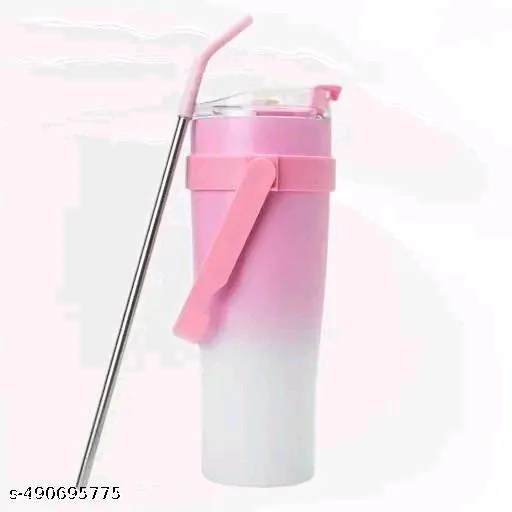 1200ml PCENFAP072 Stainless Steel Tumbler with Handle, Dual Lid, Drinking Straw | Hot and Cold Double Vacuum Insulated Flask | Fits Car Cup Holders |
- Pink