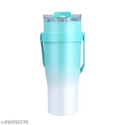 1200ml PCENFAP072 Stainless Steel Tumbler with Handle, Dual Lid, Drinking Straw | Hot and Cold Double Vacuum Insulated Flask | Fits Car Cup Holders |
- Cerulean