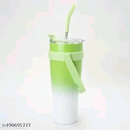 1200ml PCENFAP072 Stainless Steel Tumbler with Handle, Dual Lid, Drinking Straw | Hot and Cold Double Vacuum Insulated Flask | Fits Car Cup Holders |
- Mint Green