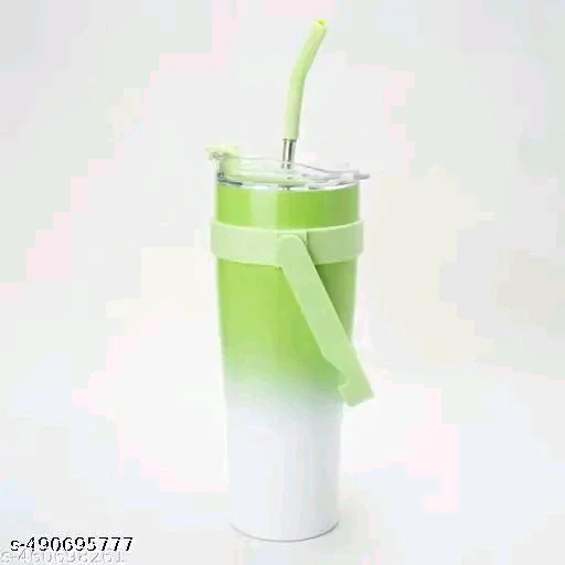 1200ml PCENFAP072 Stainless Steel Tumbler with Handle, Dual Lid, Drinking Straw | Hot and Cold Double Vacuum Insulated Flask | Fits Car Cup Holders |
- Mint Green