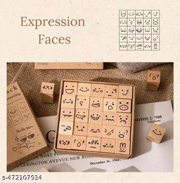 8PC PCENFAP078 Spray Shadow Series Retro Floral Plant Wooden Seal Stamp Pack Diy Scrapbooking, Crafts & Stationery Fun Seal Stamp (PACK OF 8PC)
- Combo Design 2