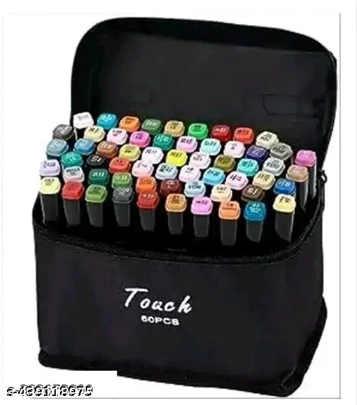 48:PCS PCENFAP082 TOUCH COLOUR PEN 48 COLOURS ART MARKERS SKETCH PEN WITH DUAL TIPS-FINE BROAD CHISEL ART SUPPLIES FOR COLOURING SKETCHING AND DRAWING WITH MARKER CASE PEN (48PSC)