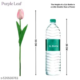 Purple PCENFAP090 Leaf 5PCs Artificial Flower White Tulip Flowers Sticks For Gifting Decorative Items Home Decor,Office, Bedroom, Balcony,Living Room Corner Table Top Bedroom Wedding Party Festive - Sundown