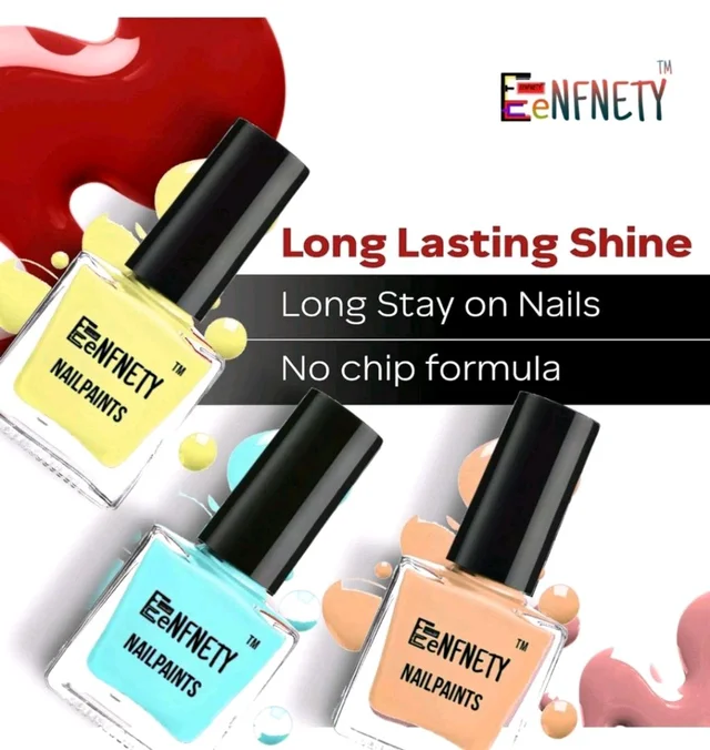 Eenfnety ™ Nailpaints PCENFNP001 for Women | Long Lasting Nail Polish for Women Girls, Gel Nailpaint Combo, Glossy Finish Nailpolish Combo, Vegan, Non-Toxic, Chip Resistant, 10ml