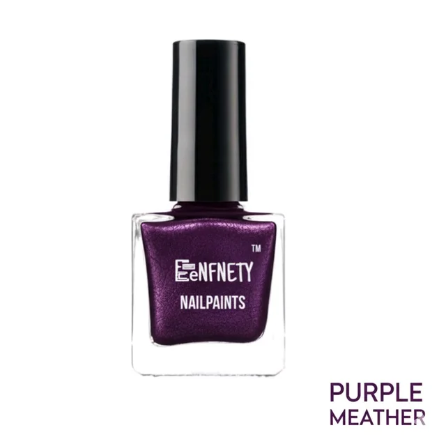 Eenfnety ™ Nailpaints PCENFNP001 for Women | Long Lasting Nail Polish for Women Girls, Gel Nailpaint Combo, Glossy Finish Nailpolish Combo, Vegan, Non-Toxic, Chip Resistant, 10ml - Purple Meather