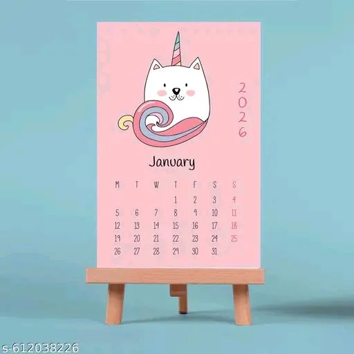 2026 Aesthetic Mini Desk Calendar with Wooden Easel Stand.
Name: 2026 Aesthetic Mini Desk Calendar with Wooden Easel Stand.
Organize your month in style with this charming mini desktop calendar for January 2026.
