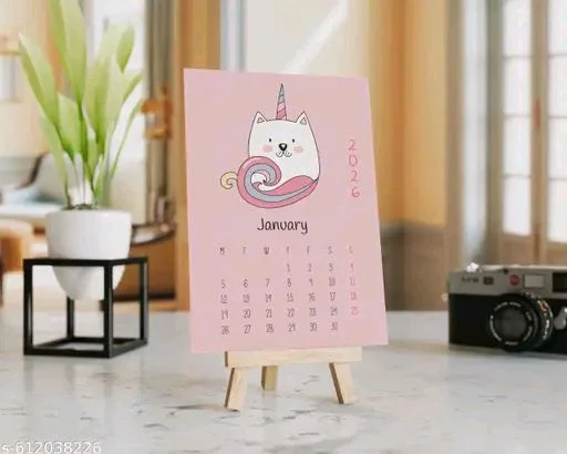2026 Aesthetic Mini Desk Calendar with Wooden Easel Stand.
Name: 2026 Aesthetic Mini Desk Calendar with Wooden Easel Stand.
Organize your month in style with this charming mini desktop calendar for January 2026.
