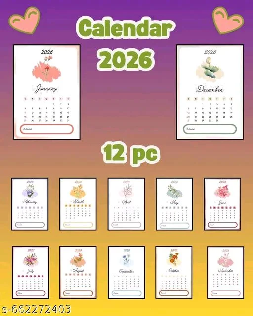 2026 Aesthetic Mini Desk Calendar with Wooden Easel Stand.
Name: 2026 Aesthetic Mini Desk Calendar with Wooden Easel Stand.
Organize your month in style with this charming mini desktop calendar for January 2026. Featuring a delicate floral design and a soft color