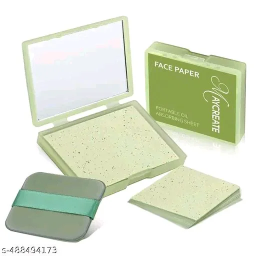 100pcs Oil Blotting Sheets for Face,Bamboo Charcoal Paper Portable Oil Absorption Paper with Portable Mirror Case Makeup Puff For Oil Skin, Does Not Take Off Makeup, And Makeup Holding Oil Off Paper
- Mint Green