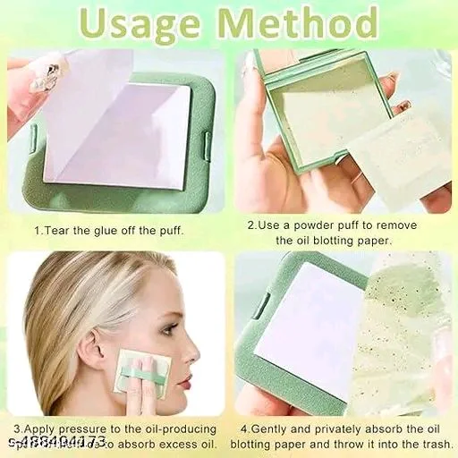 100pcs Oil Blotting Sheets for Face,Bamboo Charcoal Paper Portable Oil Absorption Paper with Portable Mirror Case Makeup Puff For Oil Skin, Does Not Take Off Makeup, And Makeup Holding Oil Off Paper
- Mint Green