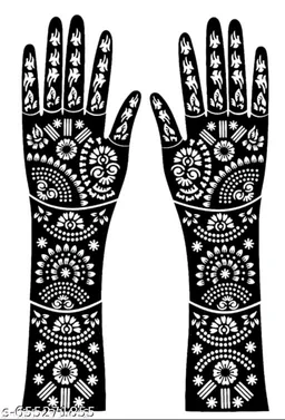 Eureka's Henna Stencil Tattoo For Girls, Women's And Kids| Latest Mehendi Stencil
- Type 4