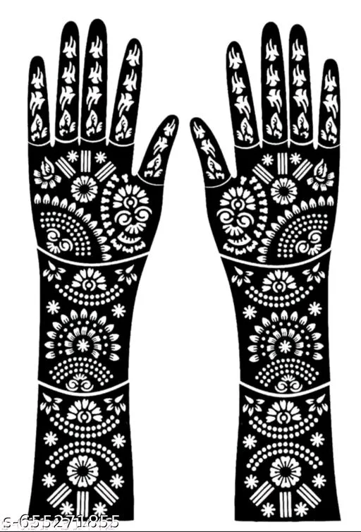Eureka's Henna Stencil Tattoo For Girls, Women's And Kids| Latest Mehendi Stencil
- Type 4