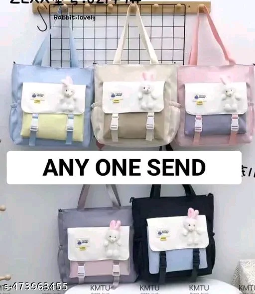 Korean Nylon Schoolbag Female Crossbody Female Student Shoulder Bag Large Capacity School Bag Crossbody Bag Tote Bag, Multiple Pockets & Adjustable Strap, Fashionable Shoulder Bag, Ideal For Traveling(ANY COLOUR SEND)