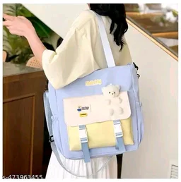 Korean Nylon Schoolbag Female Crossbody Female Student Shoulder Bag Large Capacity School Bag Crossbody Bag Tote Bag, Multiple Pockets & Adjustable Strap, Fashionable Shoulder Bag, Ideal For Traveling(ANY COLOUR SEND)