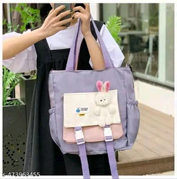 Korean Nylon Schoolbag Female Crossbody Female Student Shoulder Bag Large Capacity School Bag Crossbody Bag Tote Bag, Multiple Pockets & Adjustable Strap, Fashionable Shoulder Bag, Ideal For Traveling(ANY COLOUR SEND)